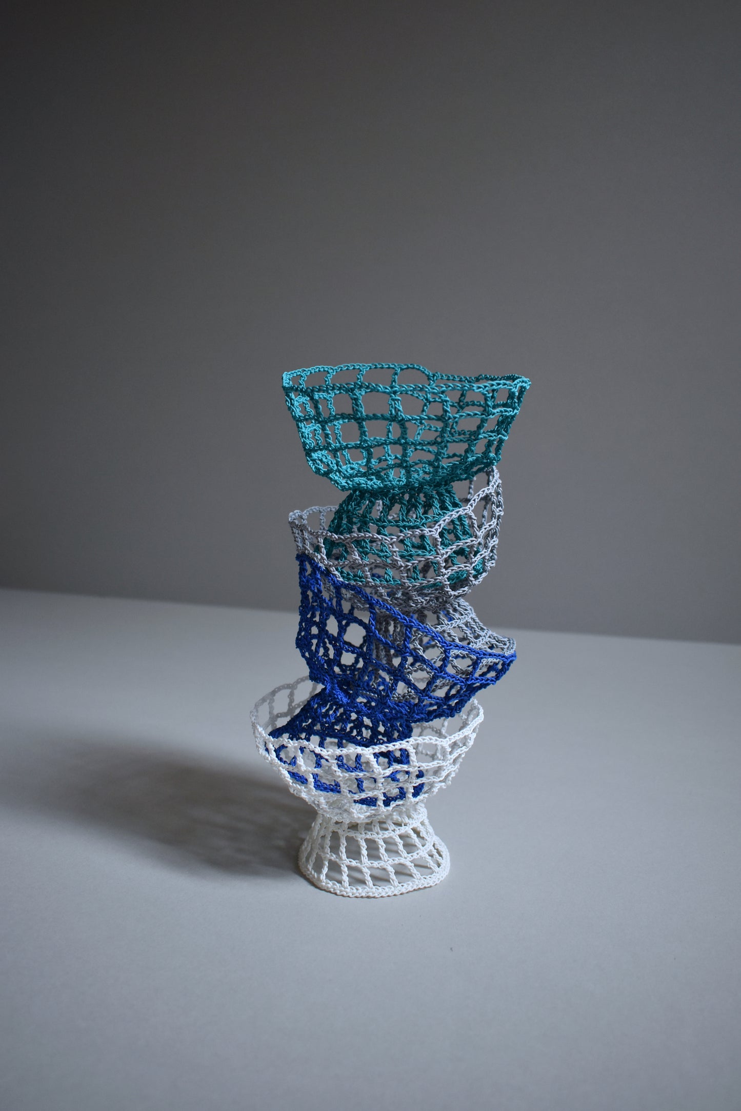 GRID VASE / bowl / cobalt blue