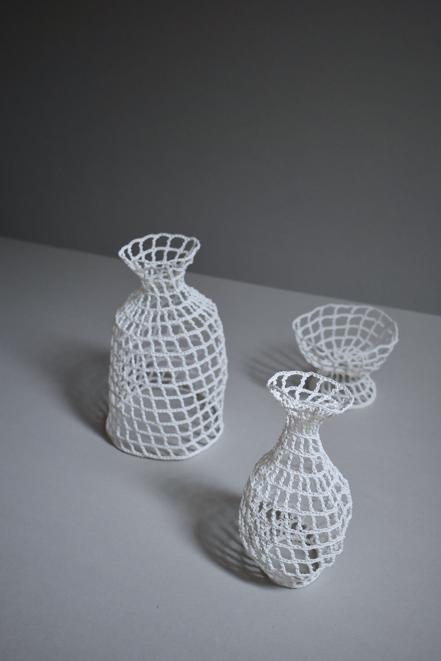 GRID VASE / tokkuri / white