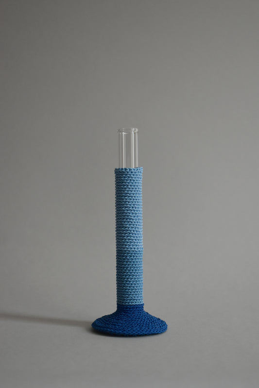 TUBE VASE /  L / cobalt blue mix ①