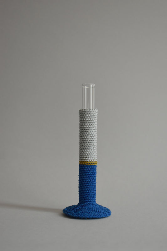 TUBE VASE /  L / cobalt blue mix ②