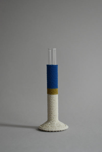 TUBE VASE / L / cobalt blue mix