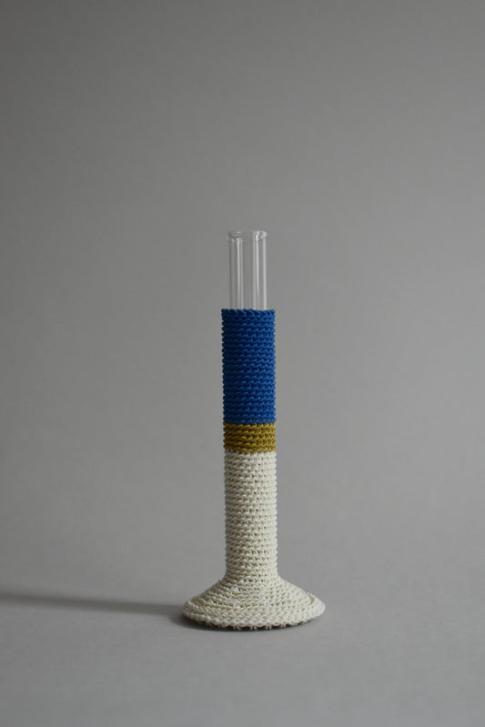TUBE VASE / L / cobalt blue mix