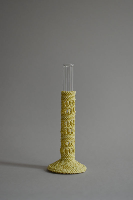 TUBE VASE / L / cream yellow