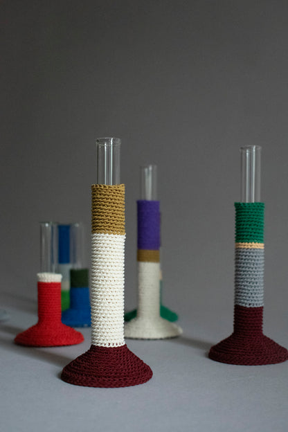 TUBE VASE / L / cobalt blue mix