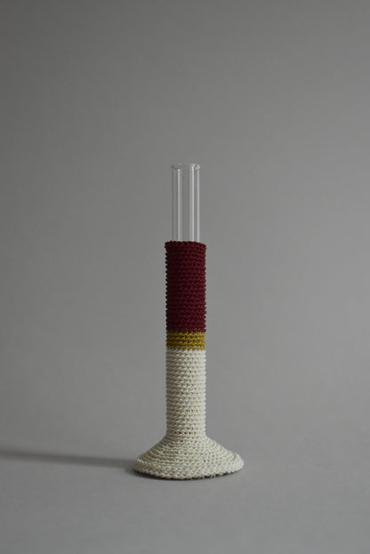 TUBE VASE / L / maroon mix