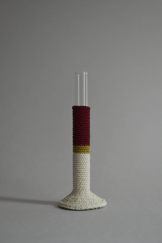 TUBE VASE / L / maroon mix