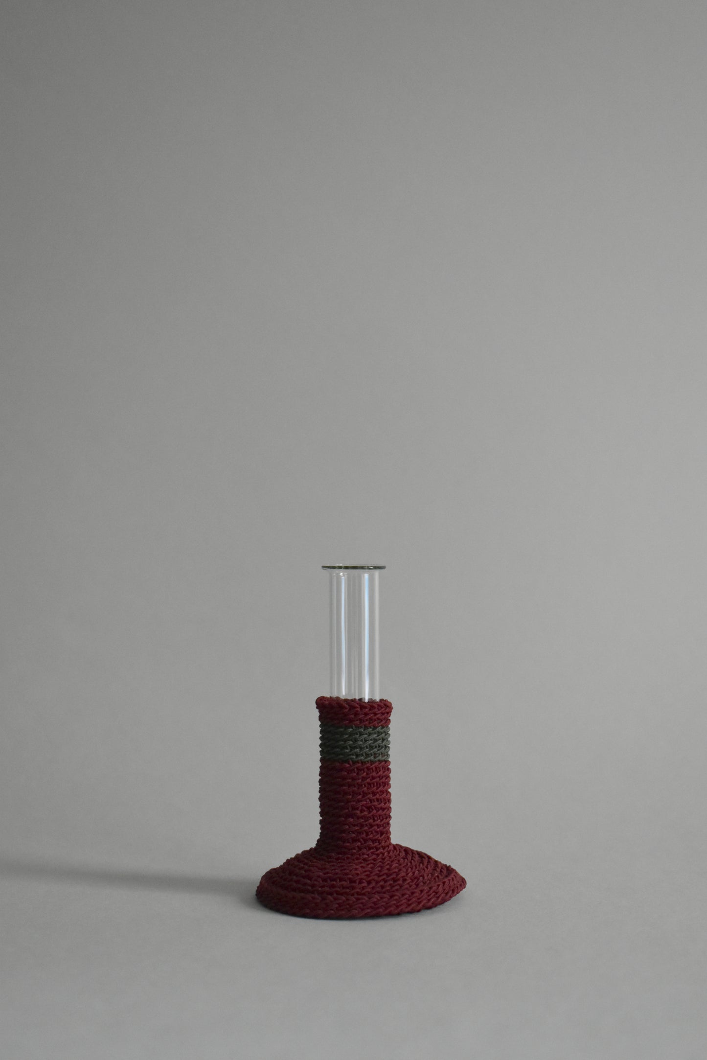 TUBE VASE / M / maroon × dark green