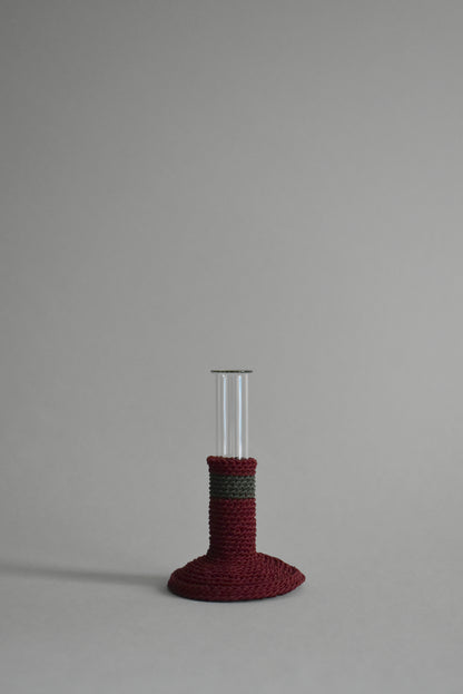 TUBE VASE / M / maroon × dark green