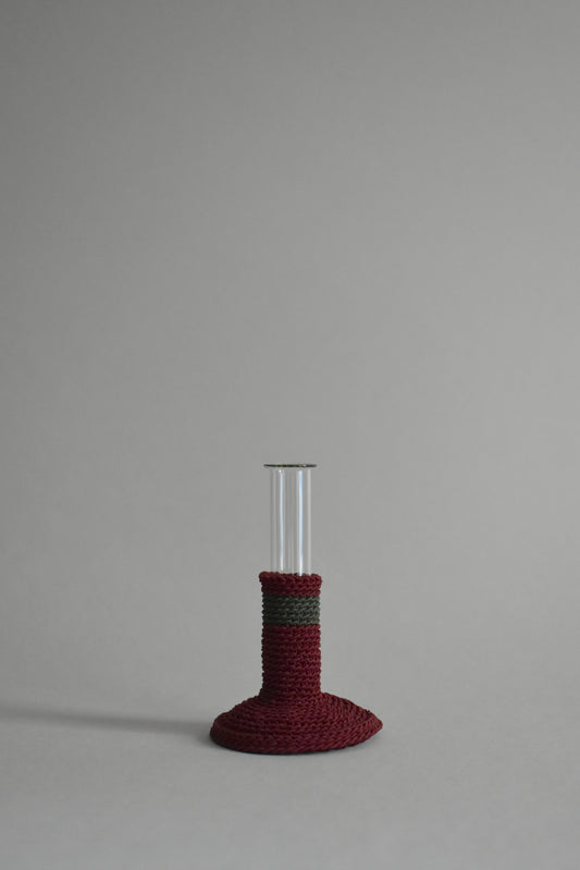 TUBE VASE / M / maroon × dark green