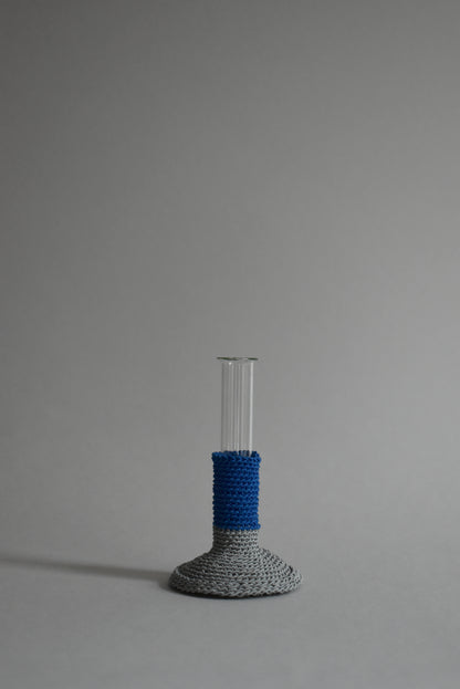 TUBE VASE / M / cobalt blue × gray