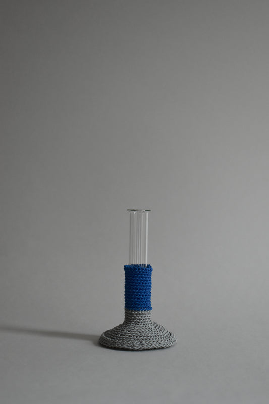 TUBE VASE / M / cobalt blue × gray