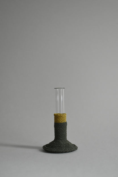 TUBE VASE / M / khaki × ochre