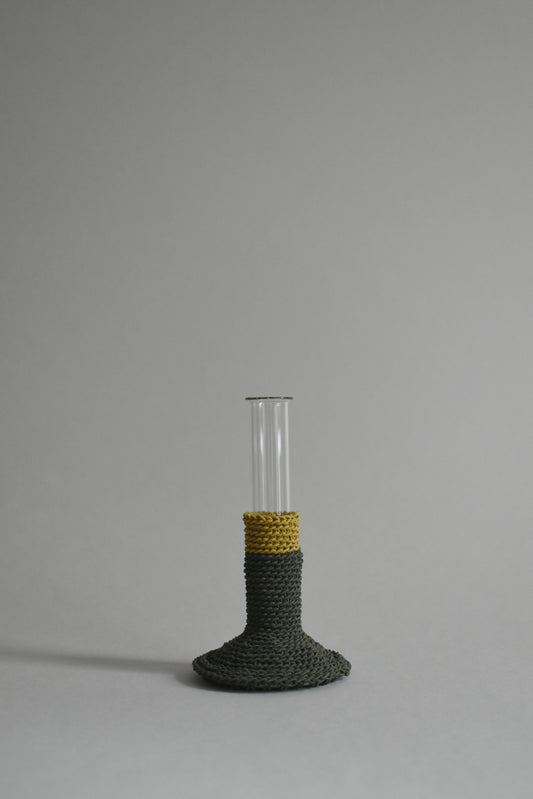 TUBE VASE / M / khaki × ochre