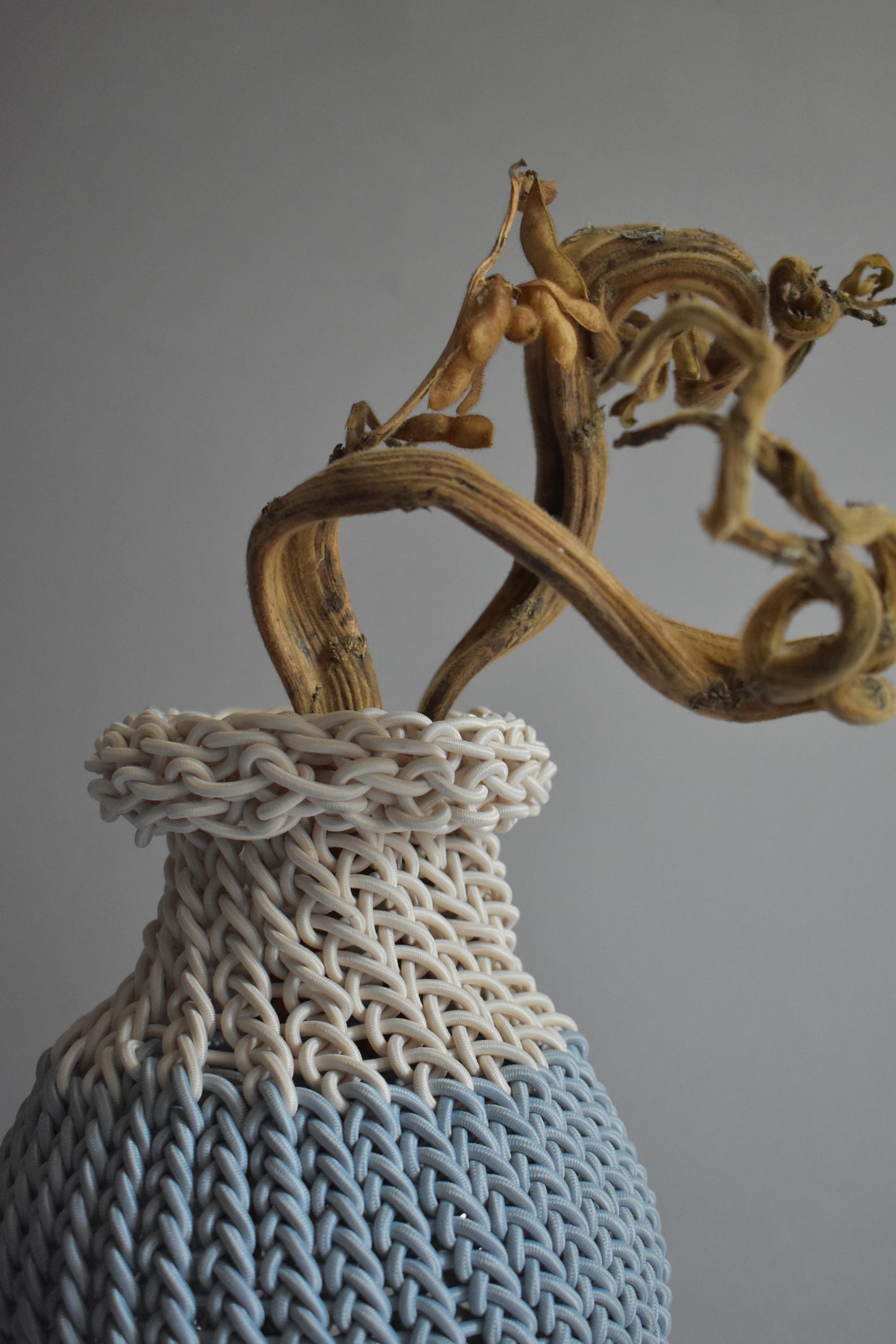 SHUKOU / bold vase / ivory×light blue