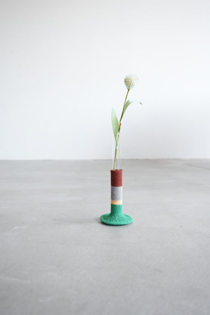 TUBE VASE / green×maroon