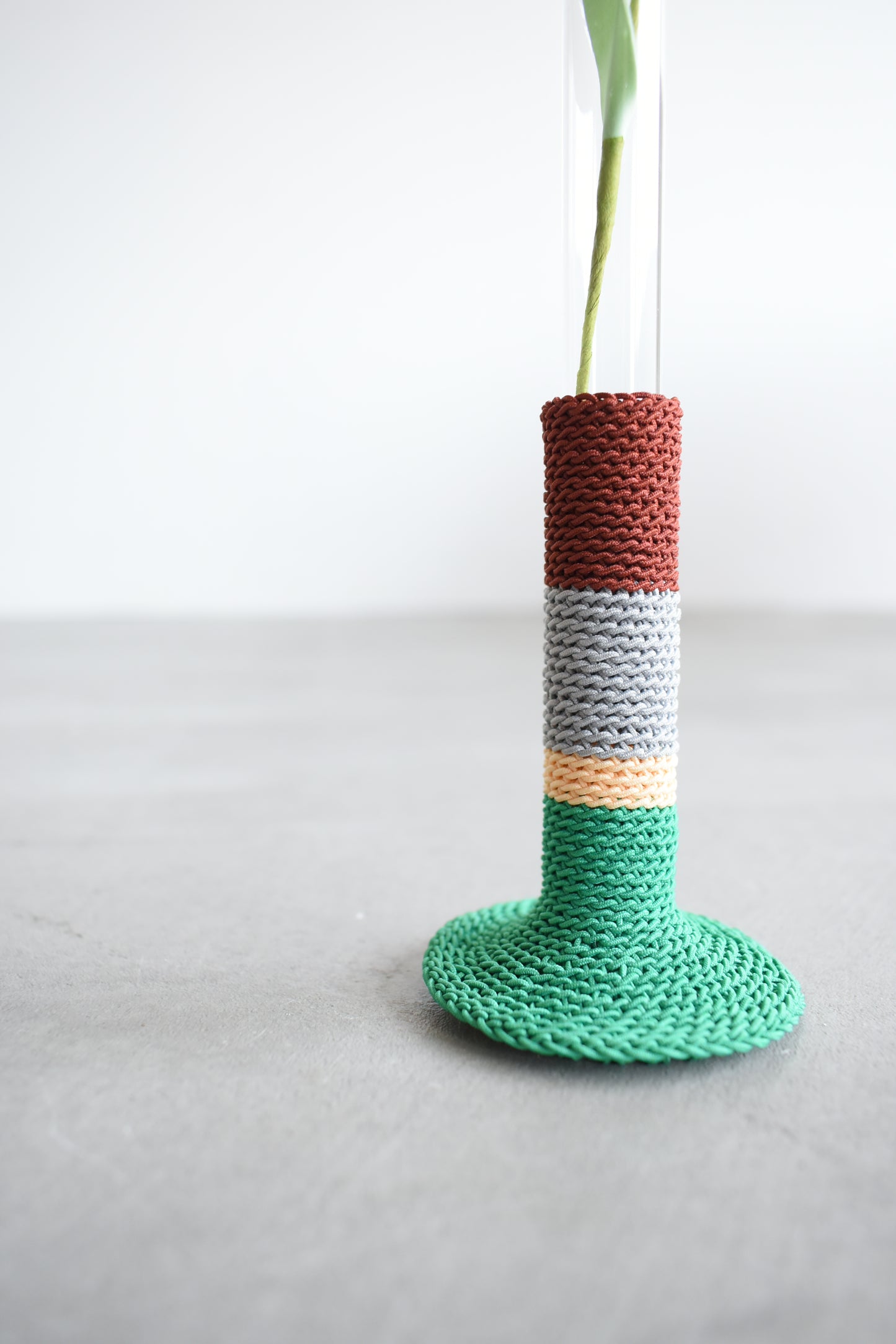 TUBE VASE / green×maroon