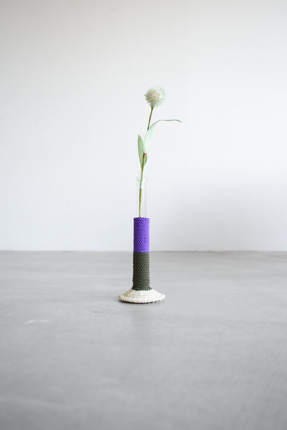 TUBE VASE / purple×khaki